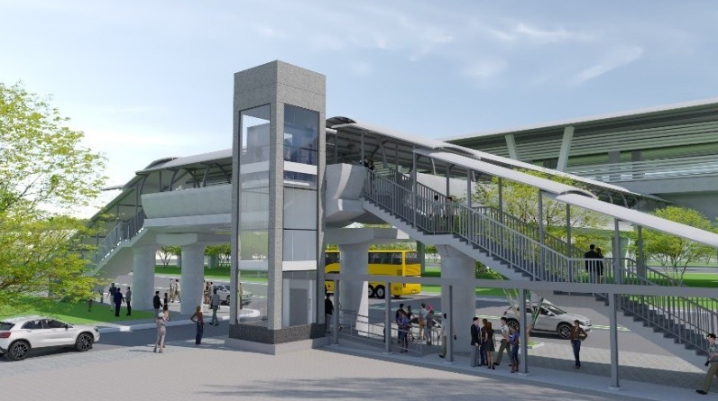 Lắp thang máy ở cầu vượt bộ hành Metro số 1 - Ảnh 2.